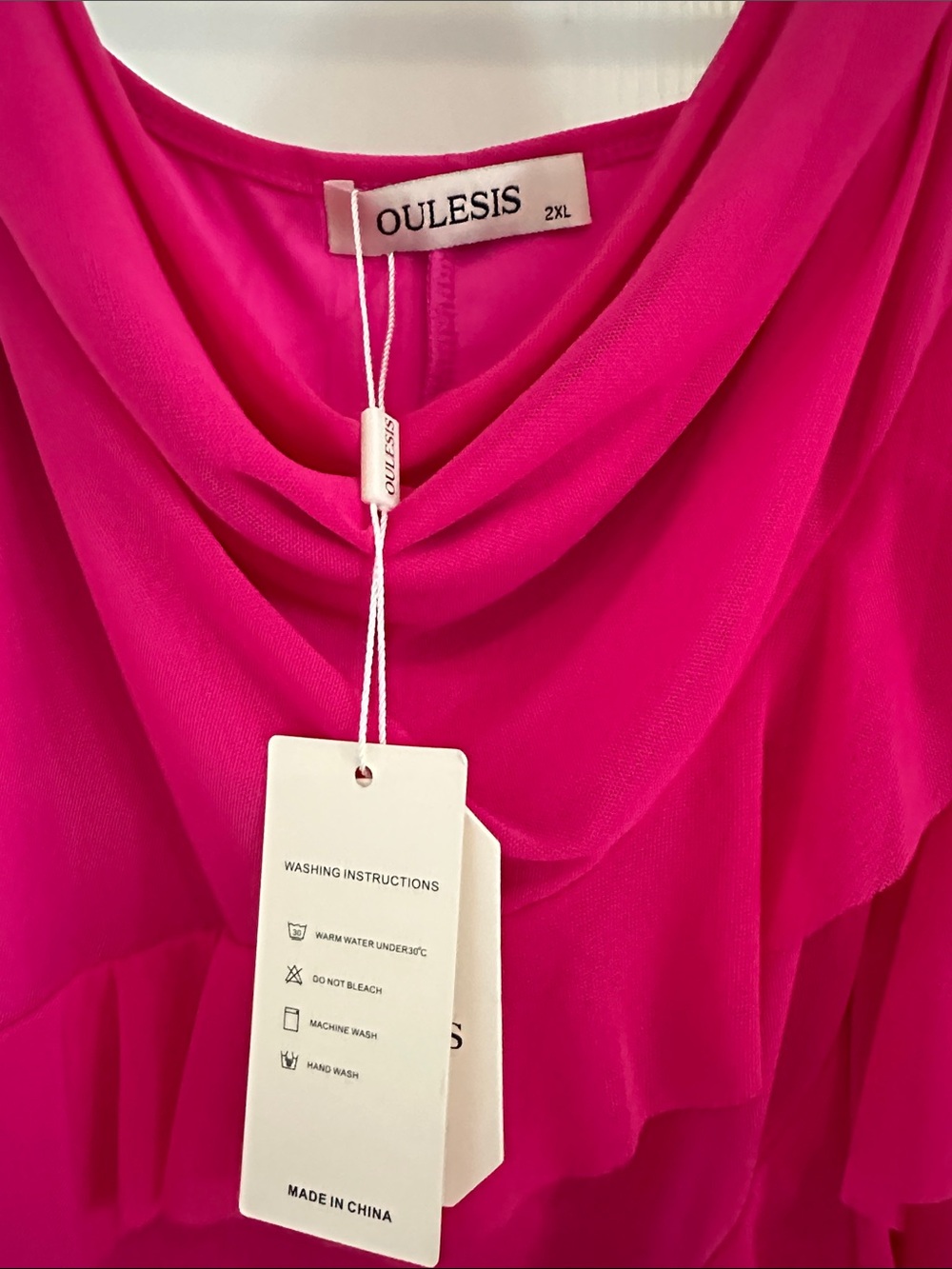 Fuchsia Ruffled Spaghetti-Strap Maxi Dress - Picture 2 of 9
